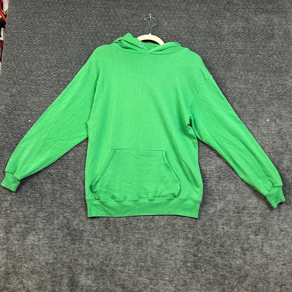 Vintage Jerzees Hoodie Men's Green Long Sleeve Sweatshirt USA Made - Large
